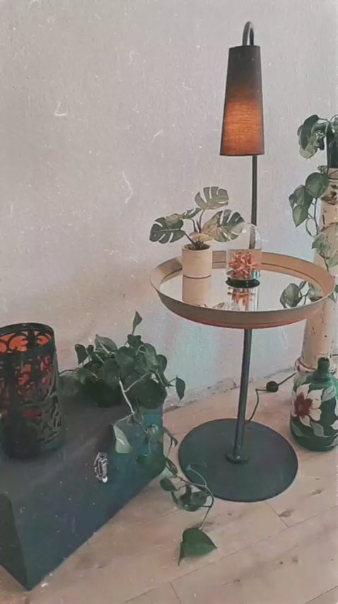 Beistelltisch-Pflanztisch-Stehlampe